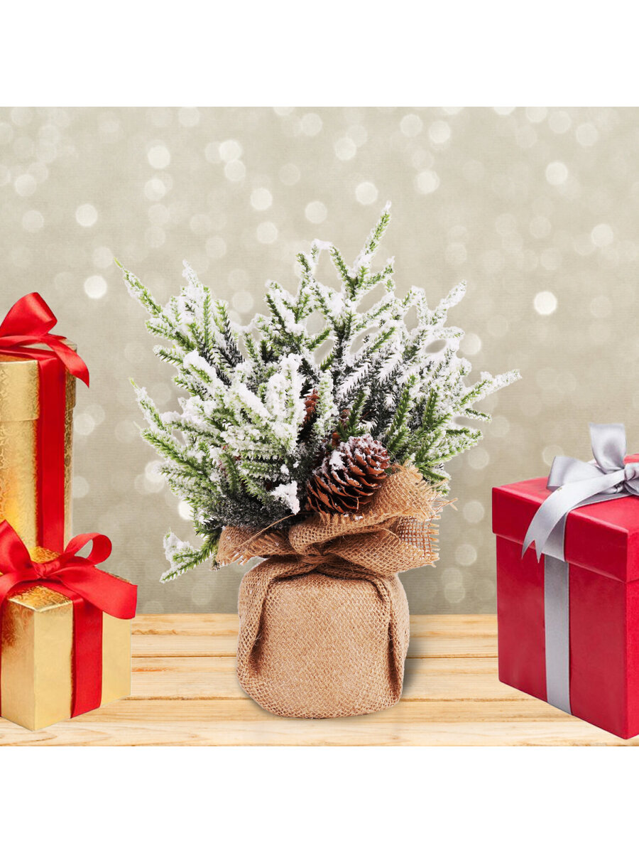 Новогодняя елка Золотая сказка ель искусственная настольная на новый год пушистая 34 см - фото 8