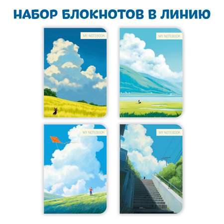 Блокнот Проф-Пресс в линию А5. 4шт. Легенда аниме 40 лист.