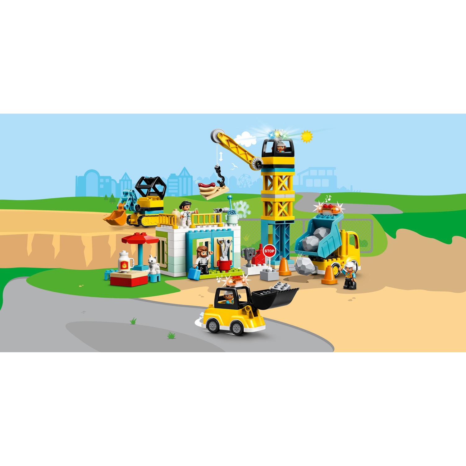 Конструктор LEGO DUPLO Башенный кран на стройке блочный - фото 11