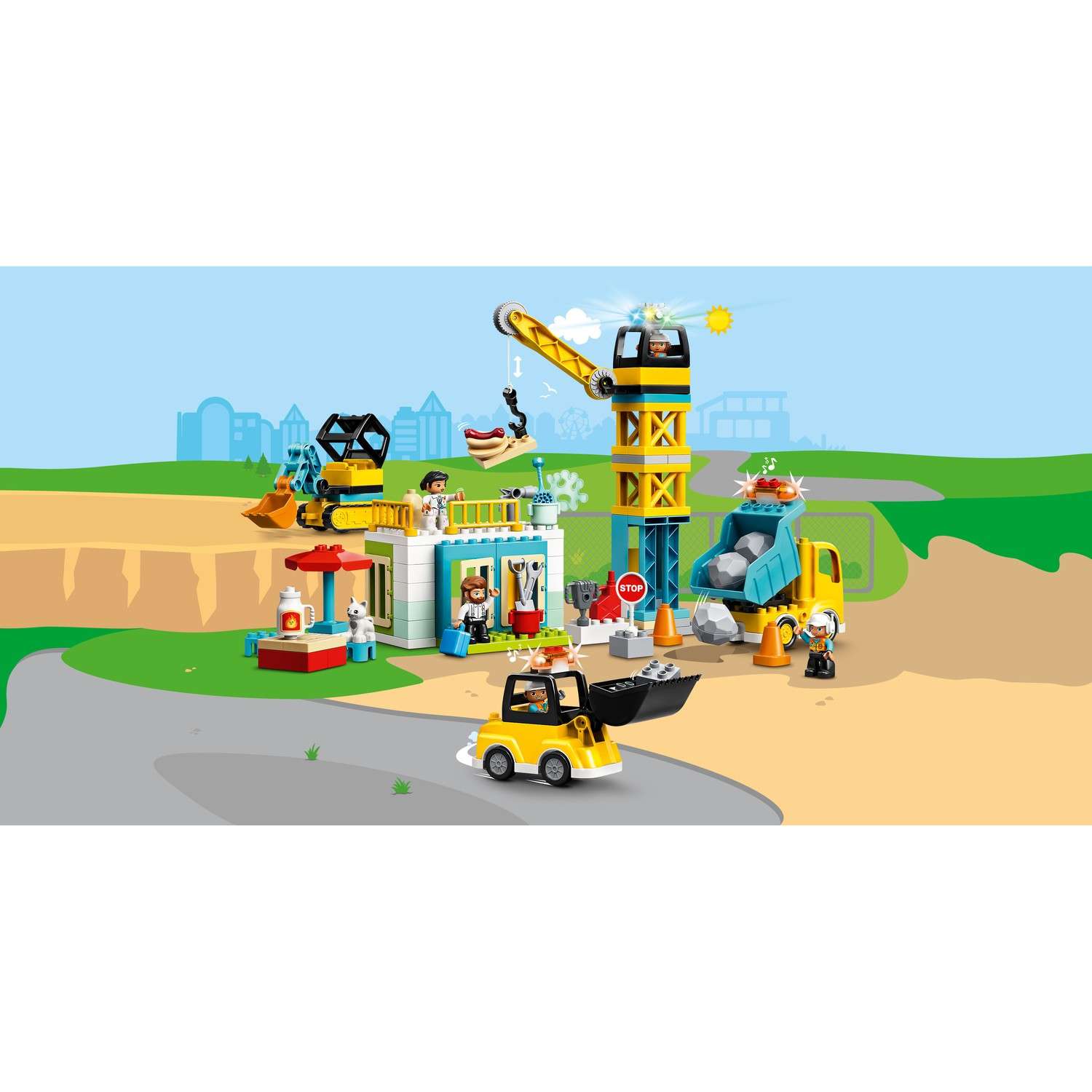 Конструктор LEGO DUPLO Башенный кран на стройке блочный - фото 11