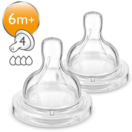 Соска Philips Avent Anti-Colic силикон (быстрый поток) 2 шт.