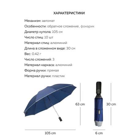 Зонт с фонариком Zuodu
