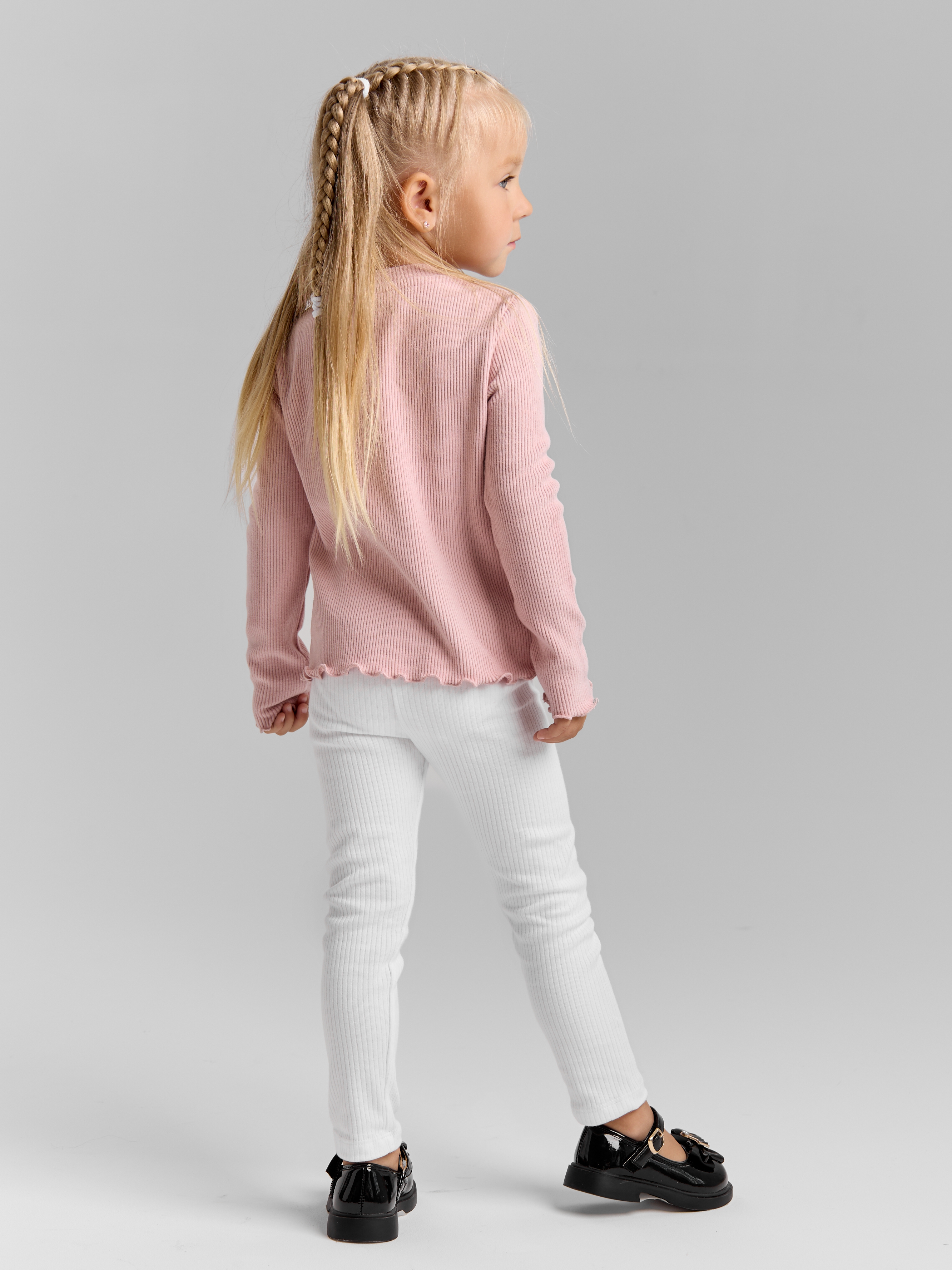 Леггинсы LEVA леггинсы для девочки_рубчик черный_белый - фото 7