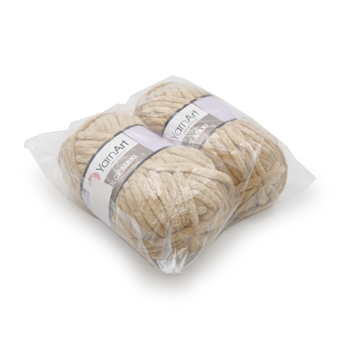 Пряжа для вязания YarnArt Dolce Maxi 200 гр 70 м микрополиэстер объемная мягкая 2 мотка 747 св-коричневый - фото 3