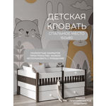 Кровать односпальная Moms charm Бортики (белый, венге)