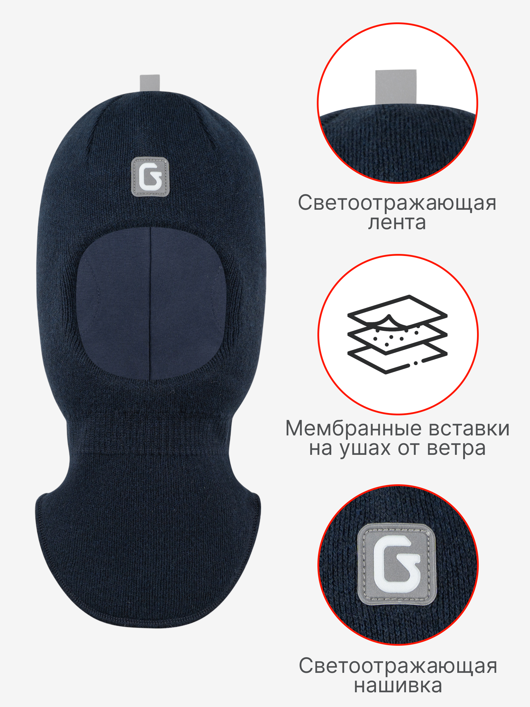 Шапка-шлем GUSTI GW25AC1207B-NAVY - фото 3