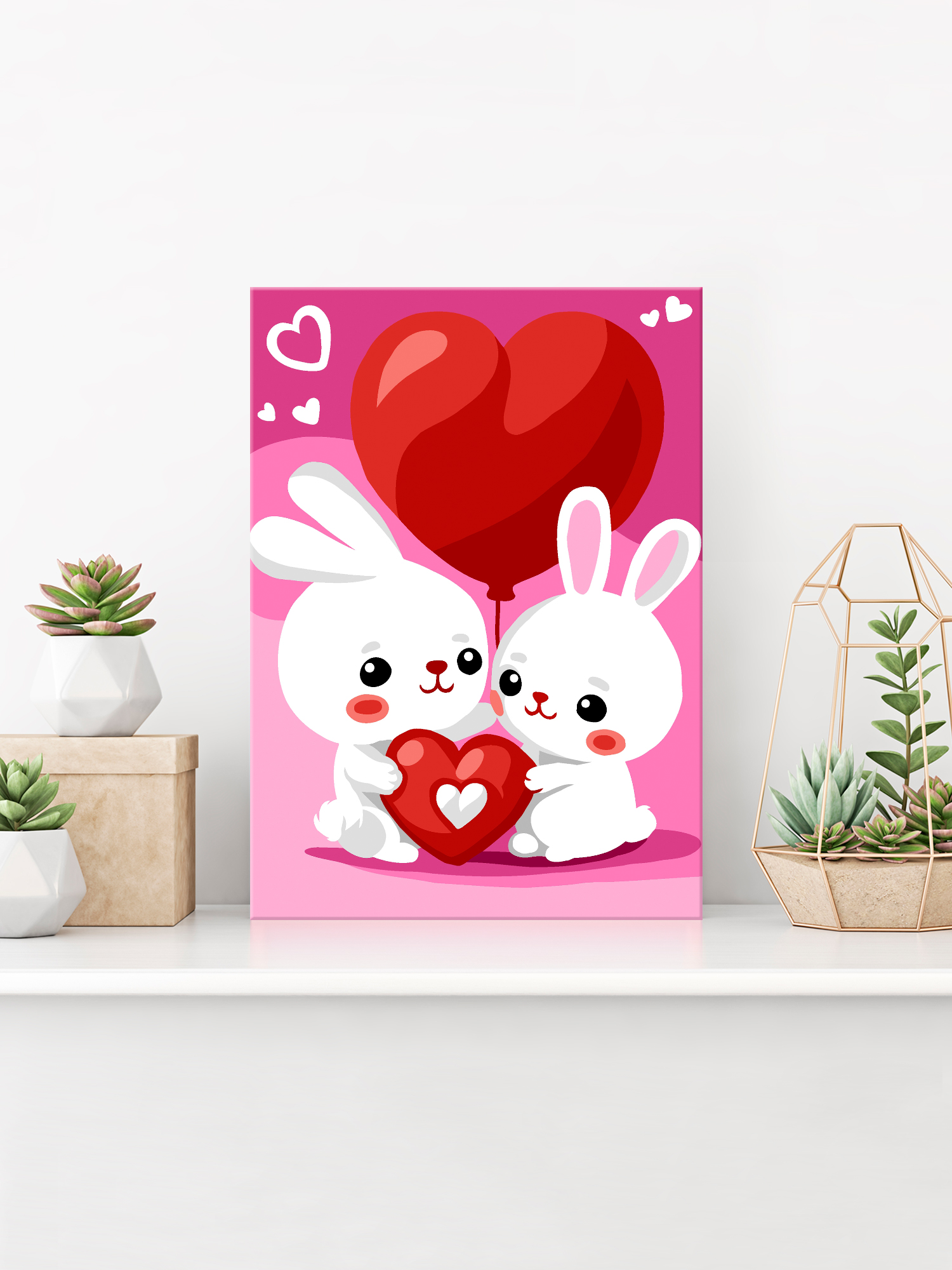 Картина по номерам Hobby Paint Влюблённые зайчата в ассортименте - фото 3