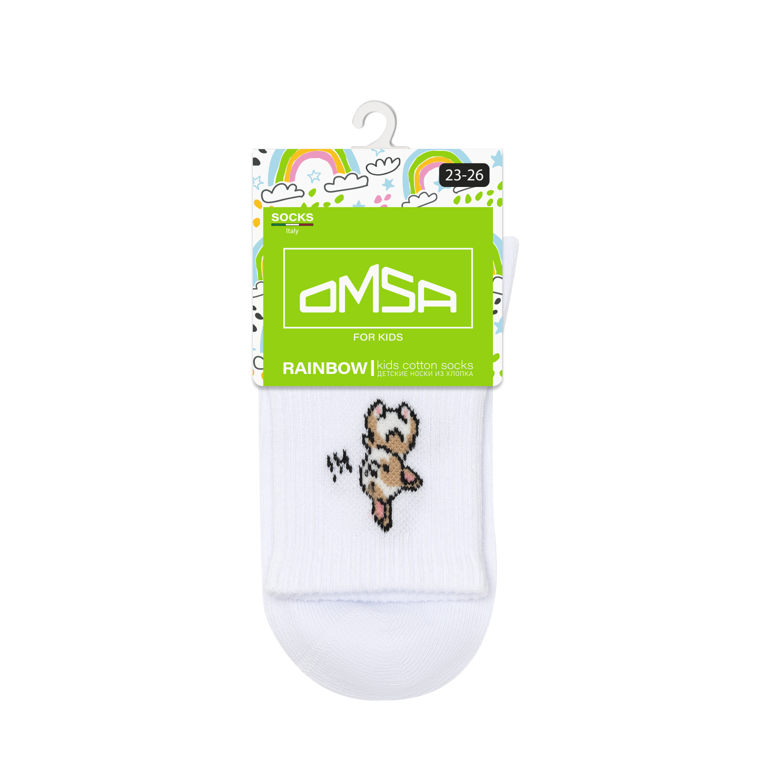 Носки Omsa OMSA kids Calzino 21P73 (Корги) Bianco - фото 2