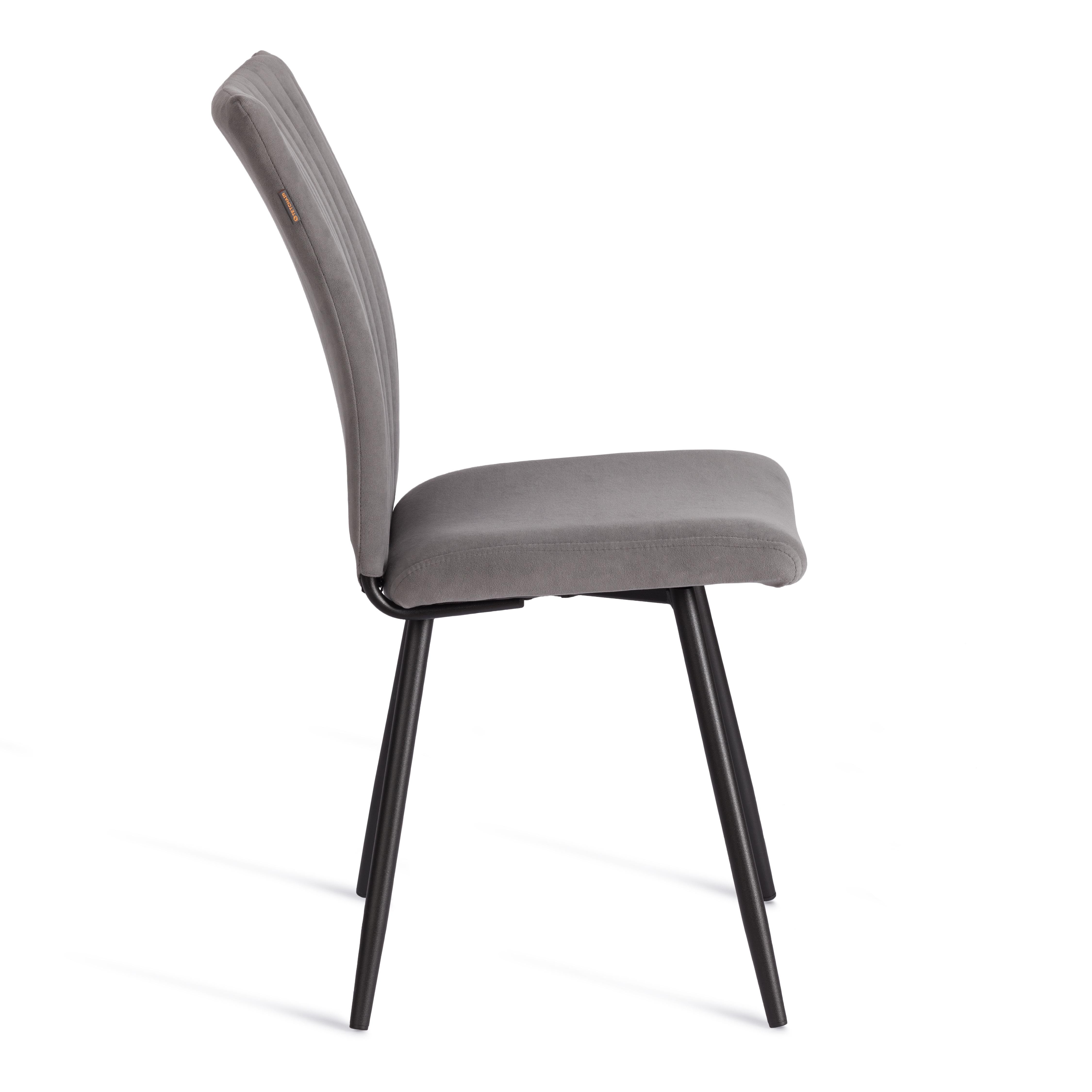 Стул TETCHAIR велюр серый/черный 1 шт. - фото 4