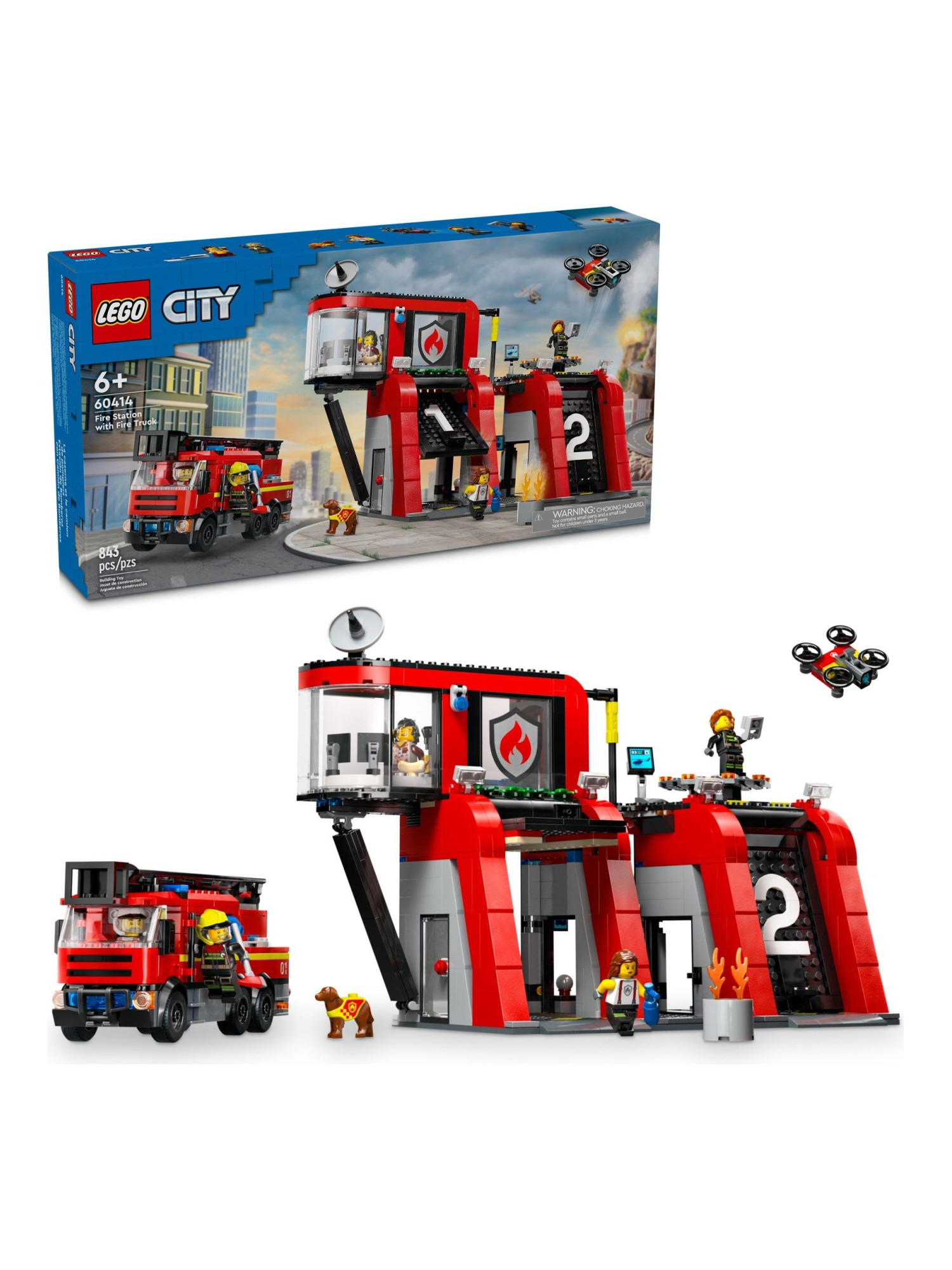 Конструктор LEGO City Пожарная часть с машиной 843 дет. - фото 3