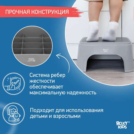 Ступенька детская ROXY-KIDS для унитаза и кровати цвет серый