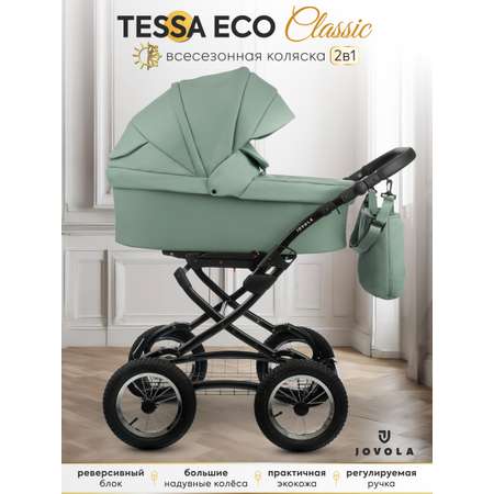 Коляска 2в1 JOVOLA Tessa Classic Eco 01 шалфей зеленый