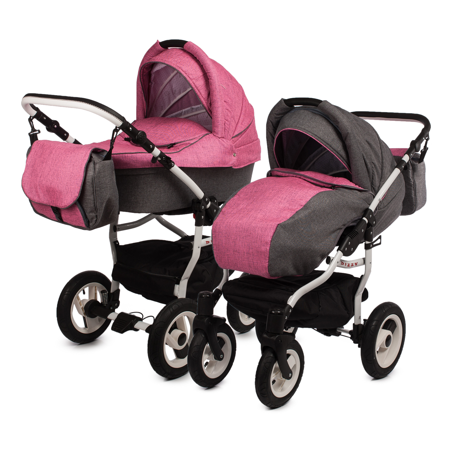 Коляска 2в1 Babyton Dizzy Grey-Pink - фото 1