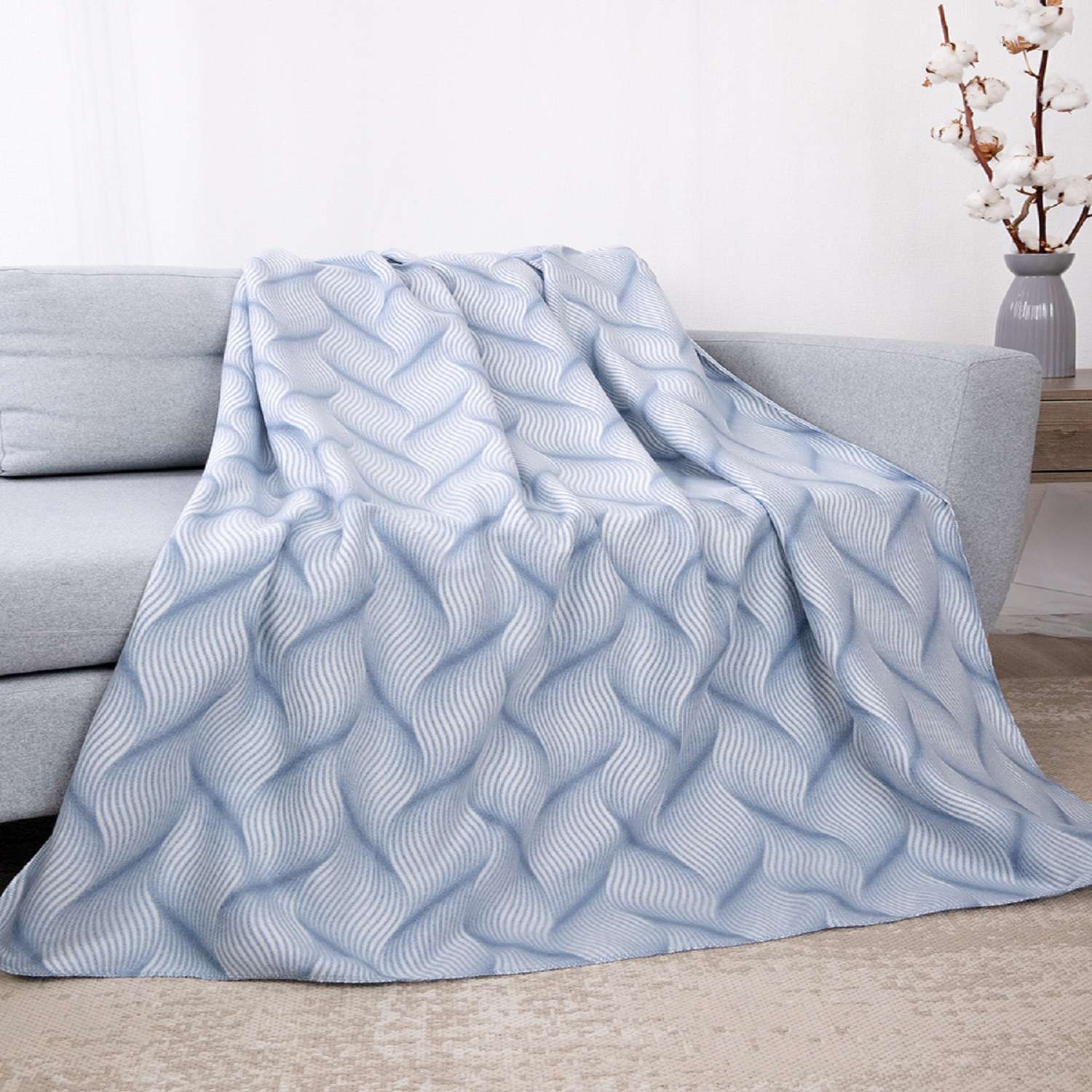 Плед TESSOLO HOME Волны 130 x 170 см флис - фото 2