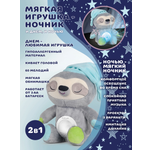 Мягкая игрушка Baby Toys Ленивец ночник проектор