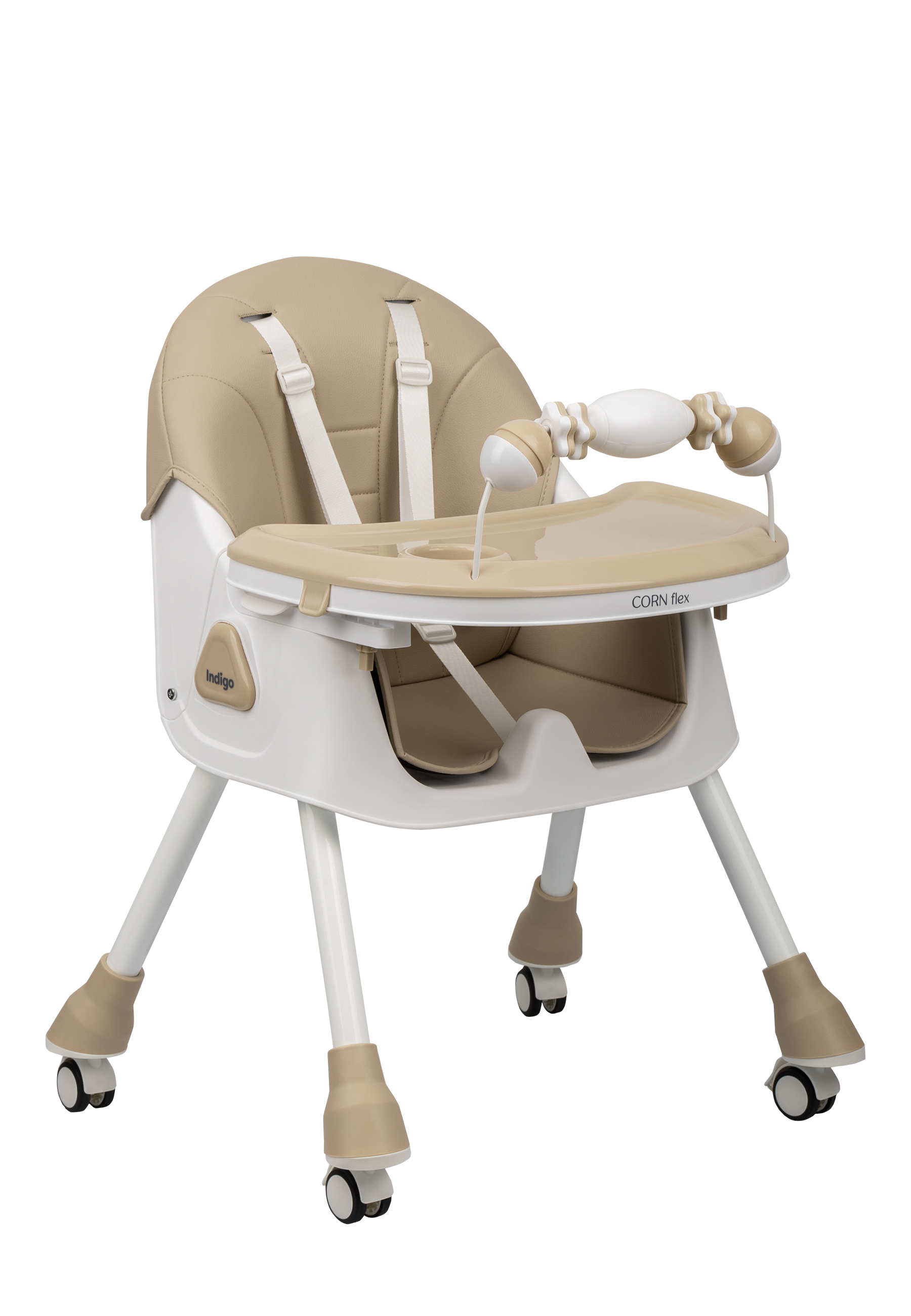 Стульчик для кормления Indigo Corn Flex бежевый - фото 6