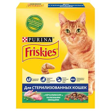 Корм сухой для кошек Friskies 300г с кроликом и овощами при стерилизации и кастрации