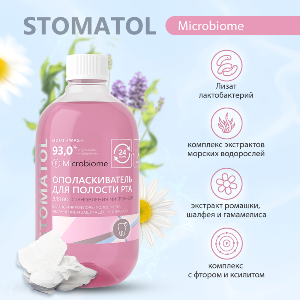 Ополаскиватель для полости рта STOMATOL Microbiome с пробиотиком для здоровой микрофлоры полости рта 500 мл - фото 4