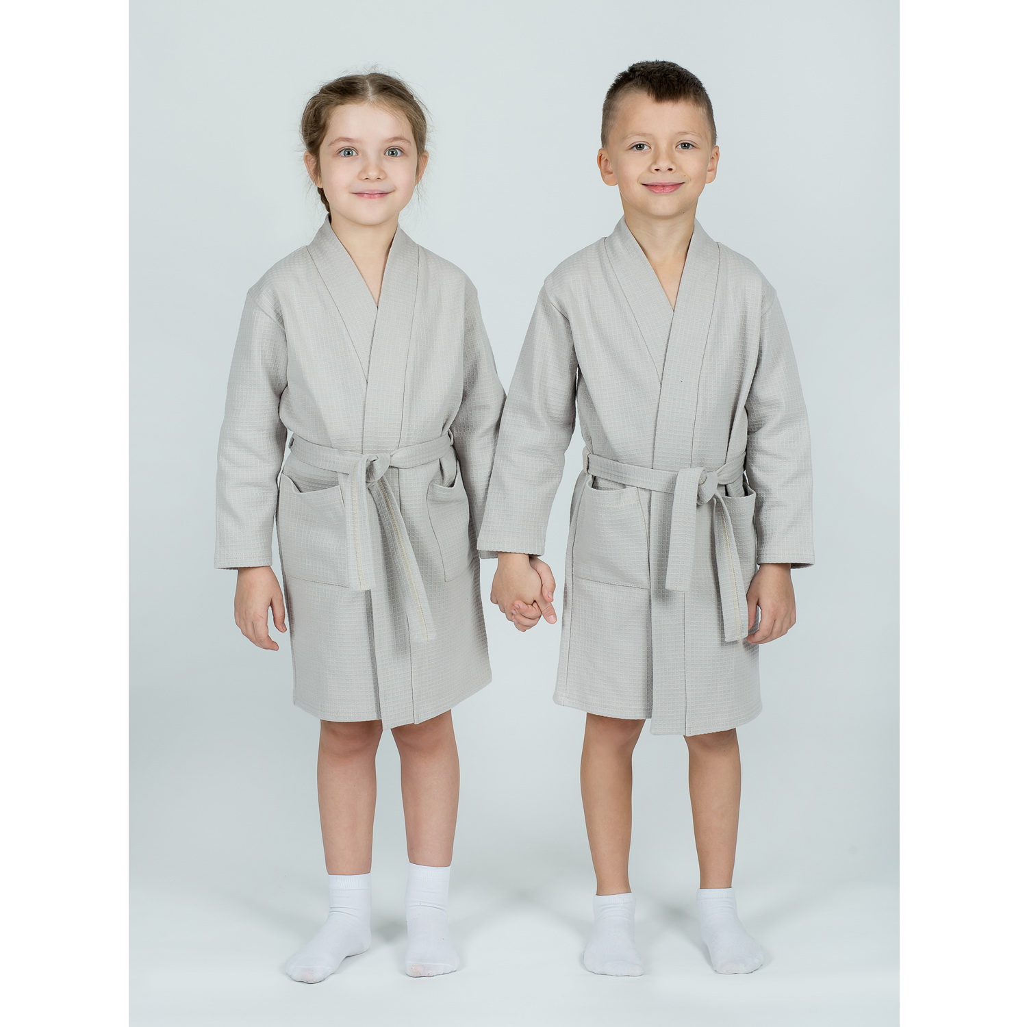 Халат KiMMi co К-1408913 св.серый - фото 5