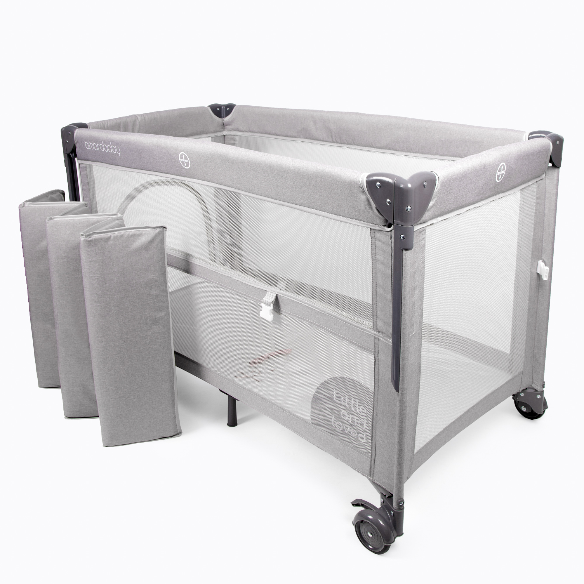 Манеж-кровать Amarobaby transform Classic прямоугольный серый AMARO-26TrC/11 - фото 23