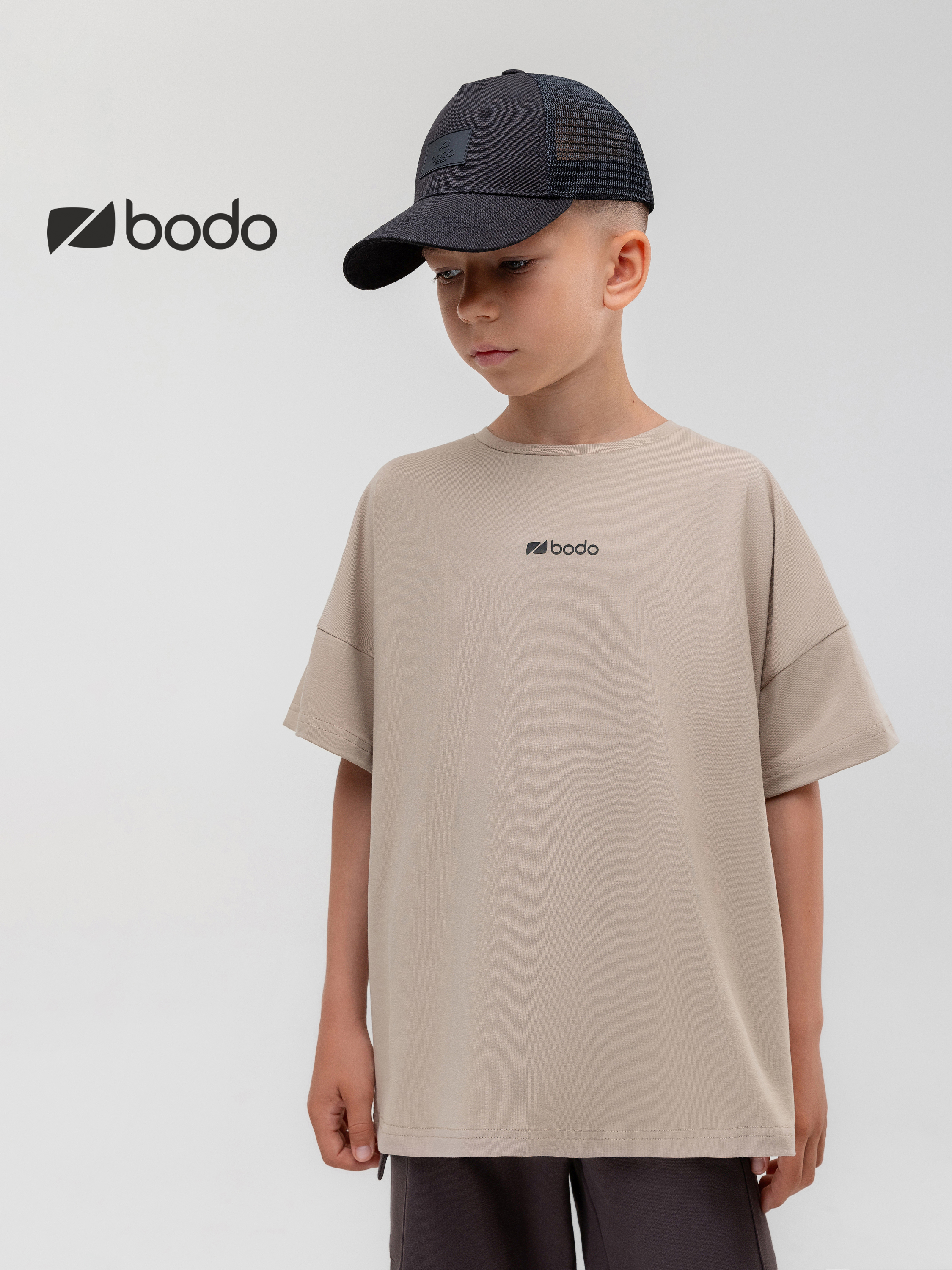 Футболка Bodo 4-435MU_бежевый (черный) - фото 4