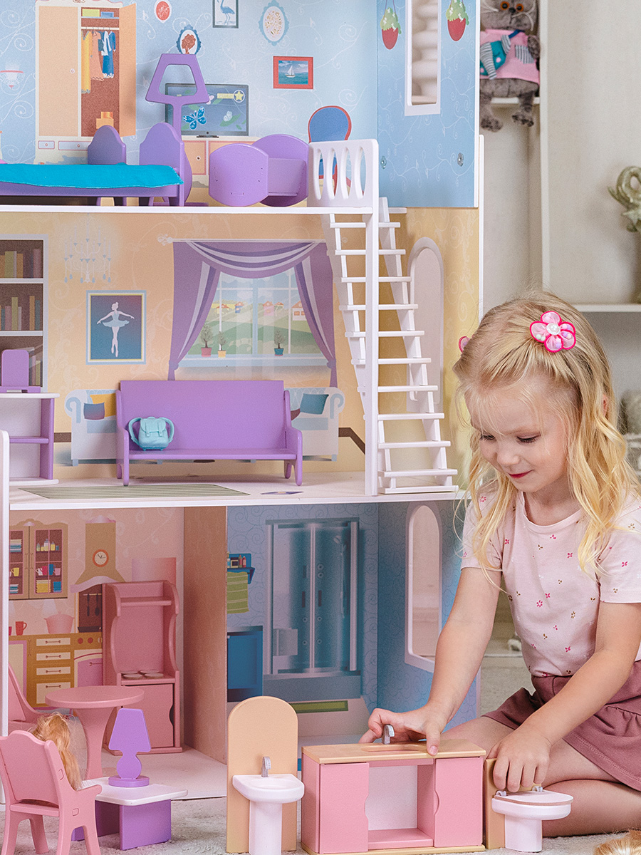 Домик для кукол PAREMO 120 см с мебелью PD315-02 - фото 9