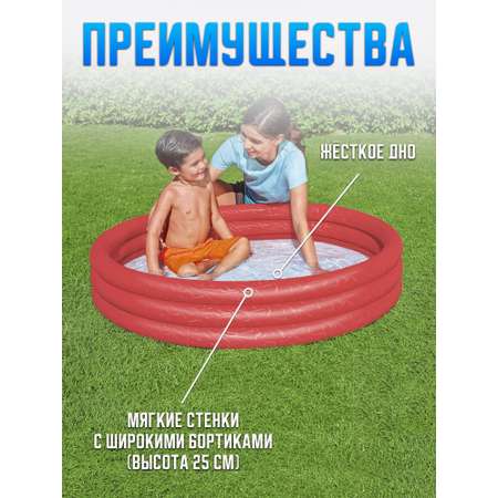 Бассейн надувной Bestway 51024 102х25см красный