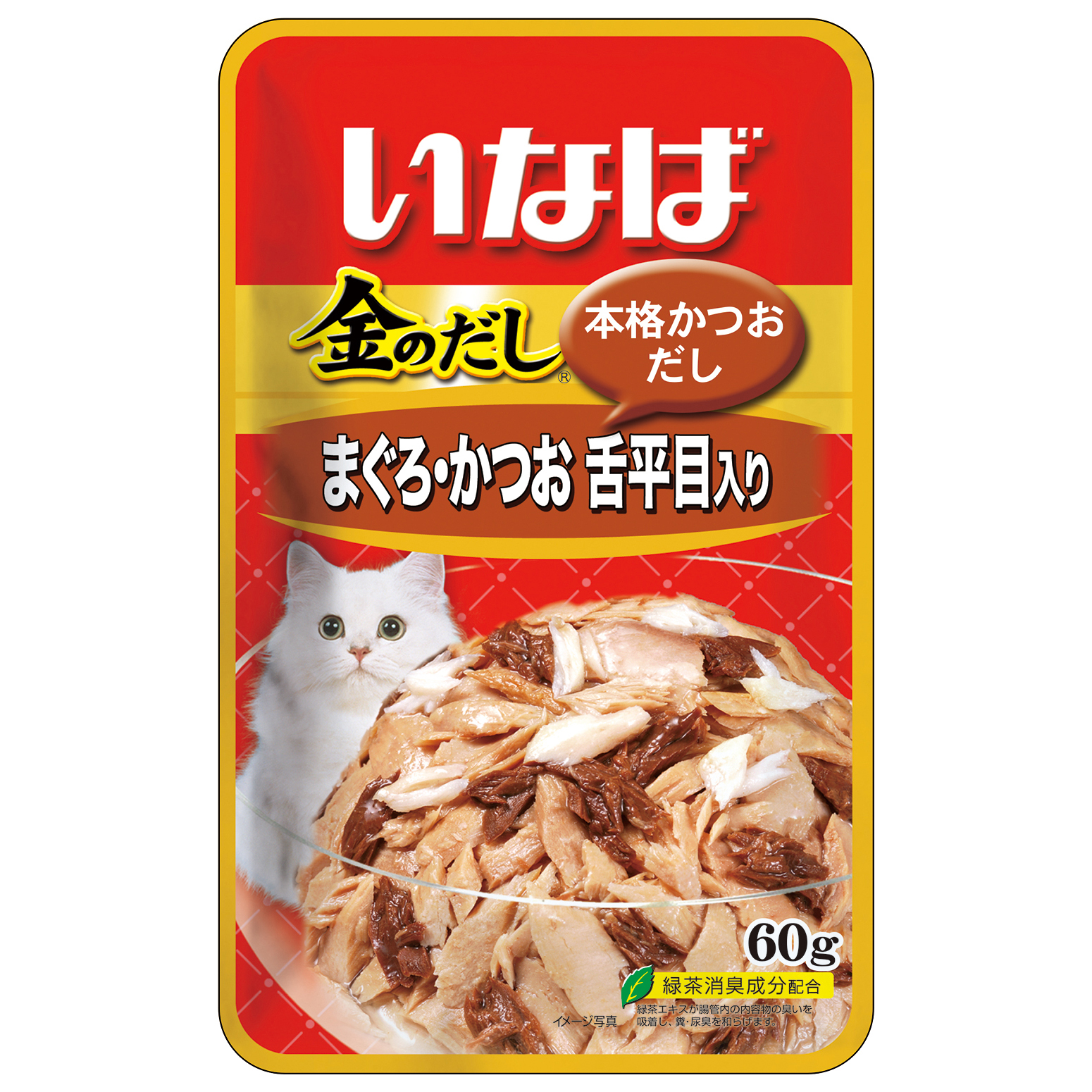 Корм для кошек INABA Киннодаси Микс тунцов-палтус в желе пауч 60г - фото 1
