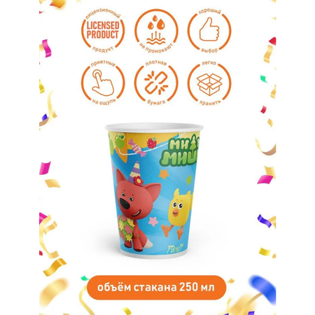Набор одноразовой бумажной посуды PRIORITY Мимимишки