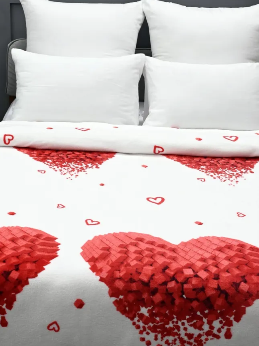 Плед PAVLine Аэро Софт Сердца-кубики 150 x 200 см - фото 1