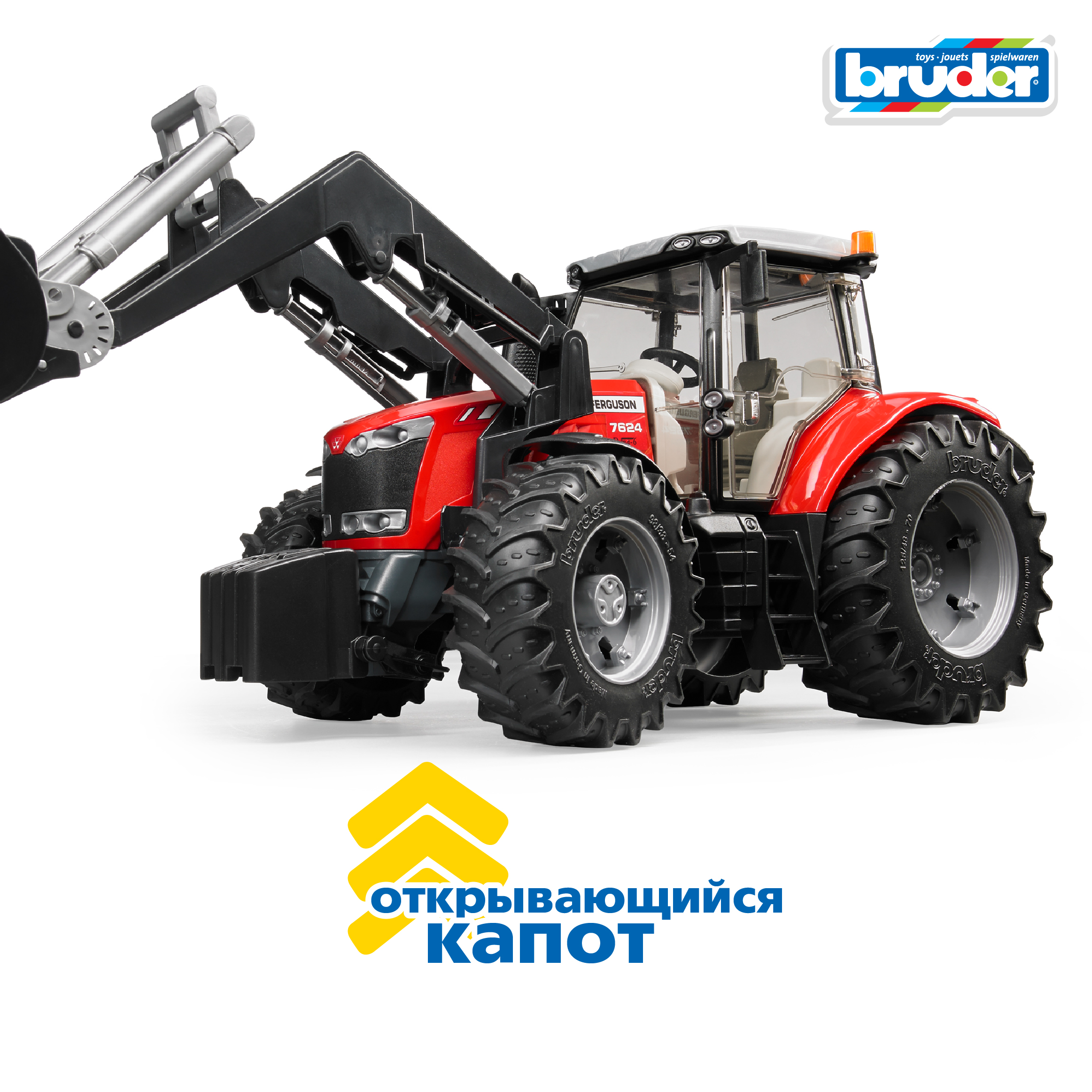 Трактор Bruder Massey Ferguson 7600 с погрузчиком 1:16 03-047 - фото 6