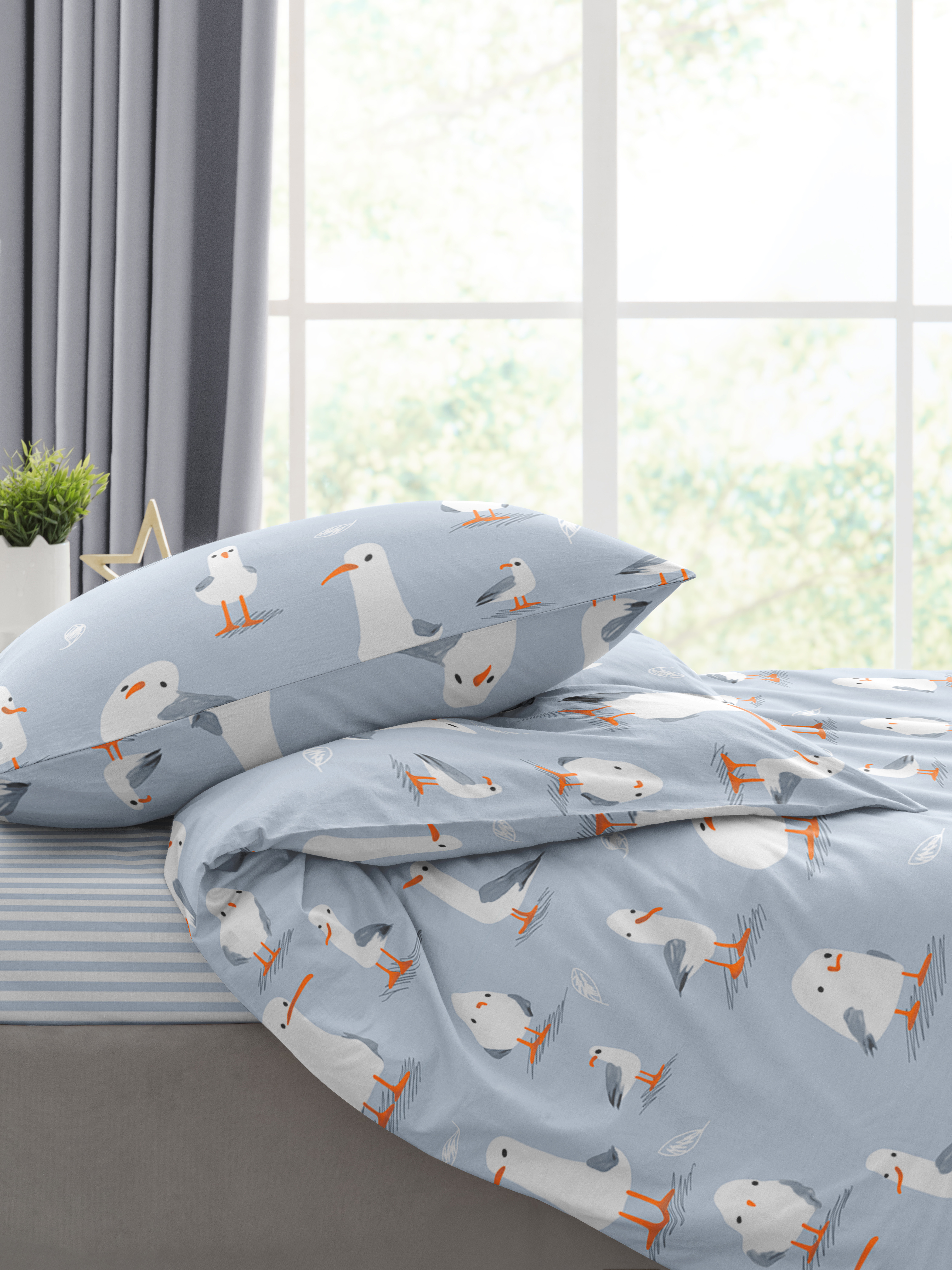 Комплект постельного белья Ночь Нежна Чайка полутораспальный 3 предм. - фото 9