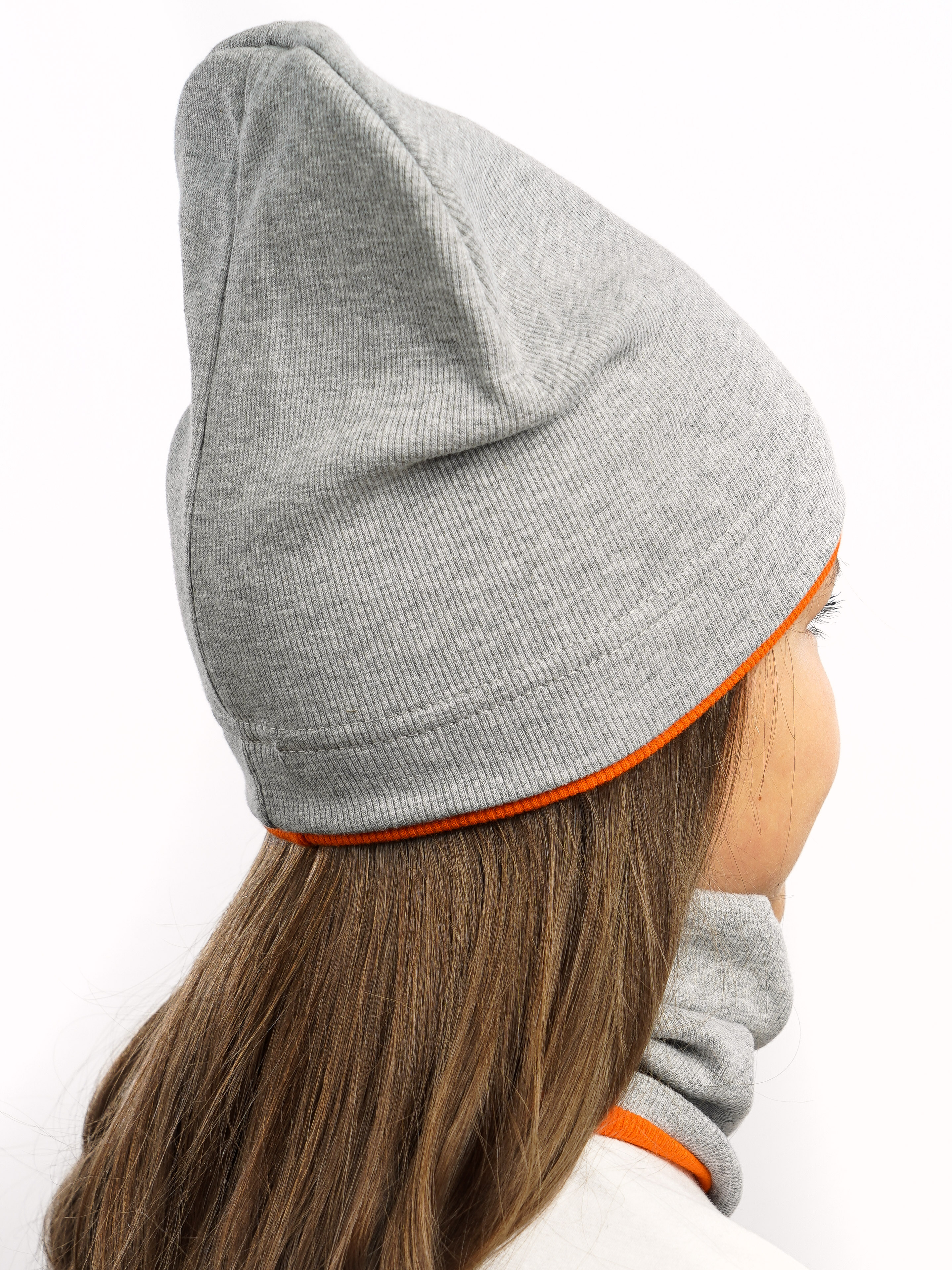 Шапка и снуд ПриКиндер U-A211 Цвет: Серый/оранжевый - фото 9