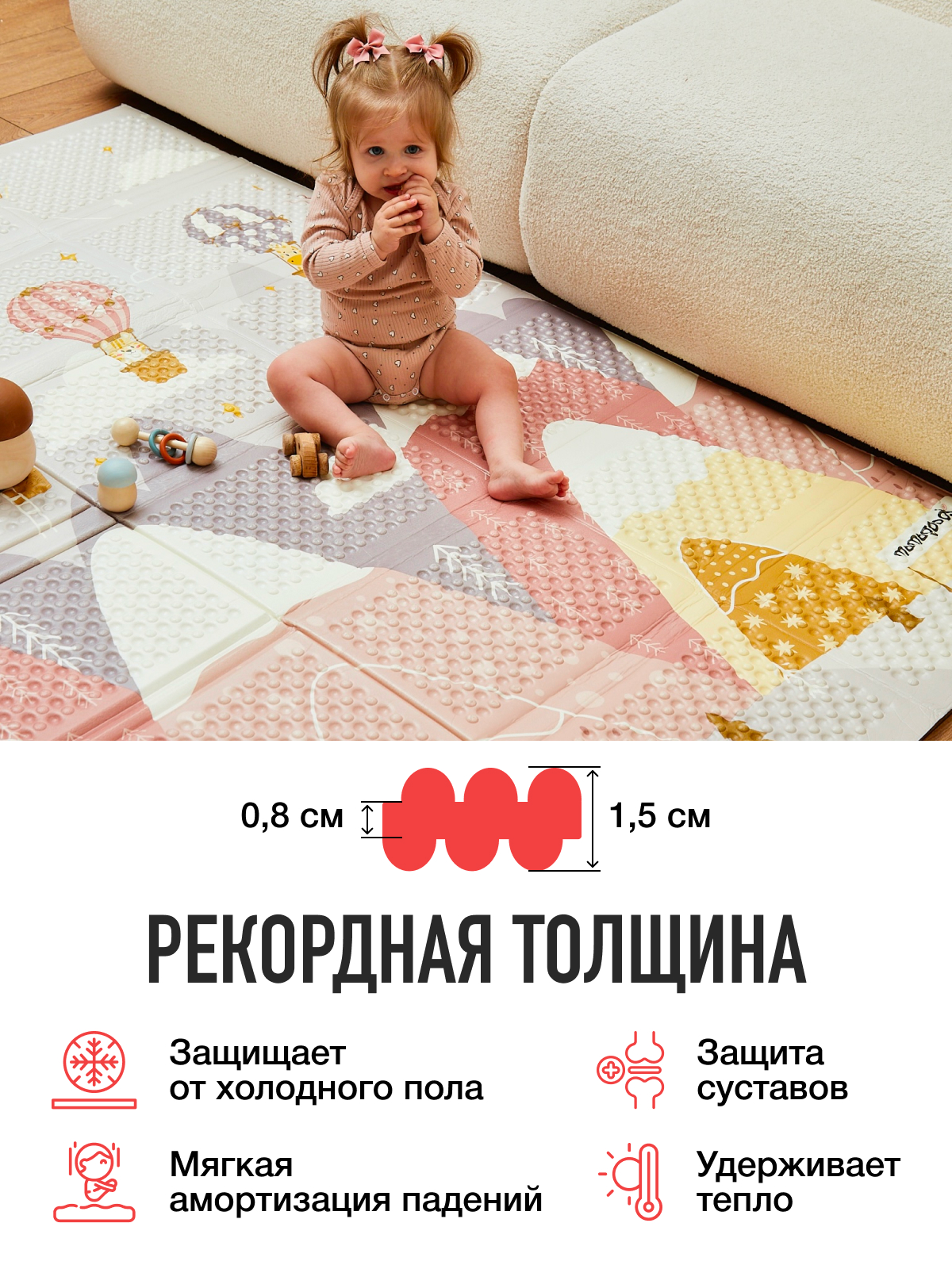 Коврик Mamagoods Горы и цветы - фото 3