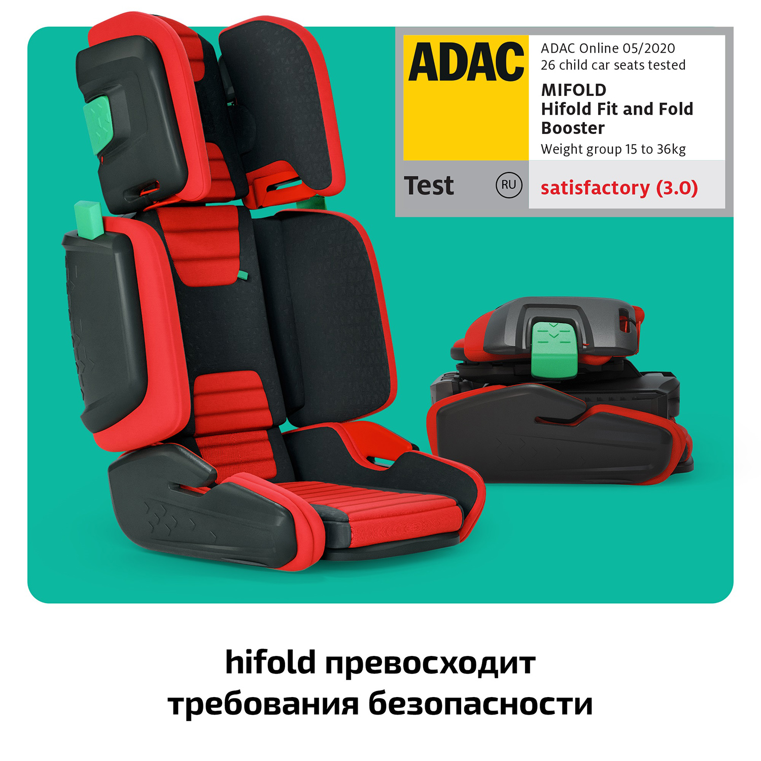 Автокресло Hifold Racing Red 2/3 (15-36 кг) - фото 21