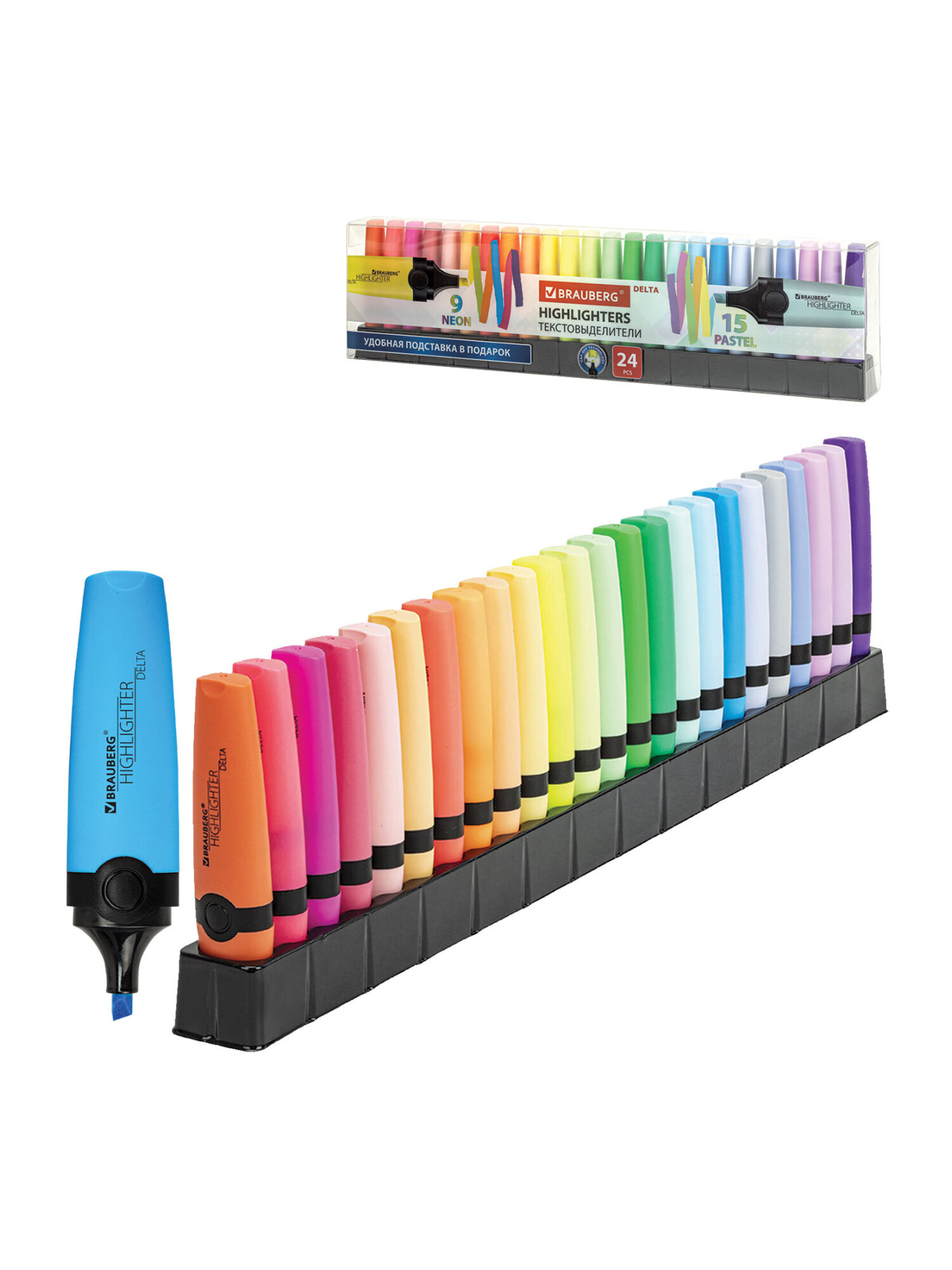 Текстовыделители Brauberg 24 шт. - фото 10