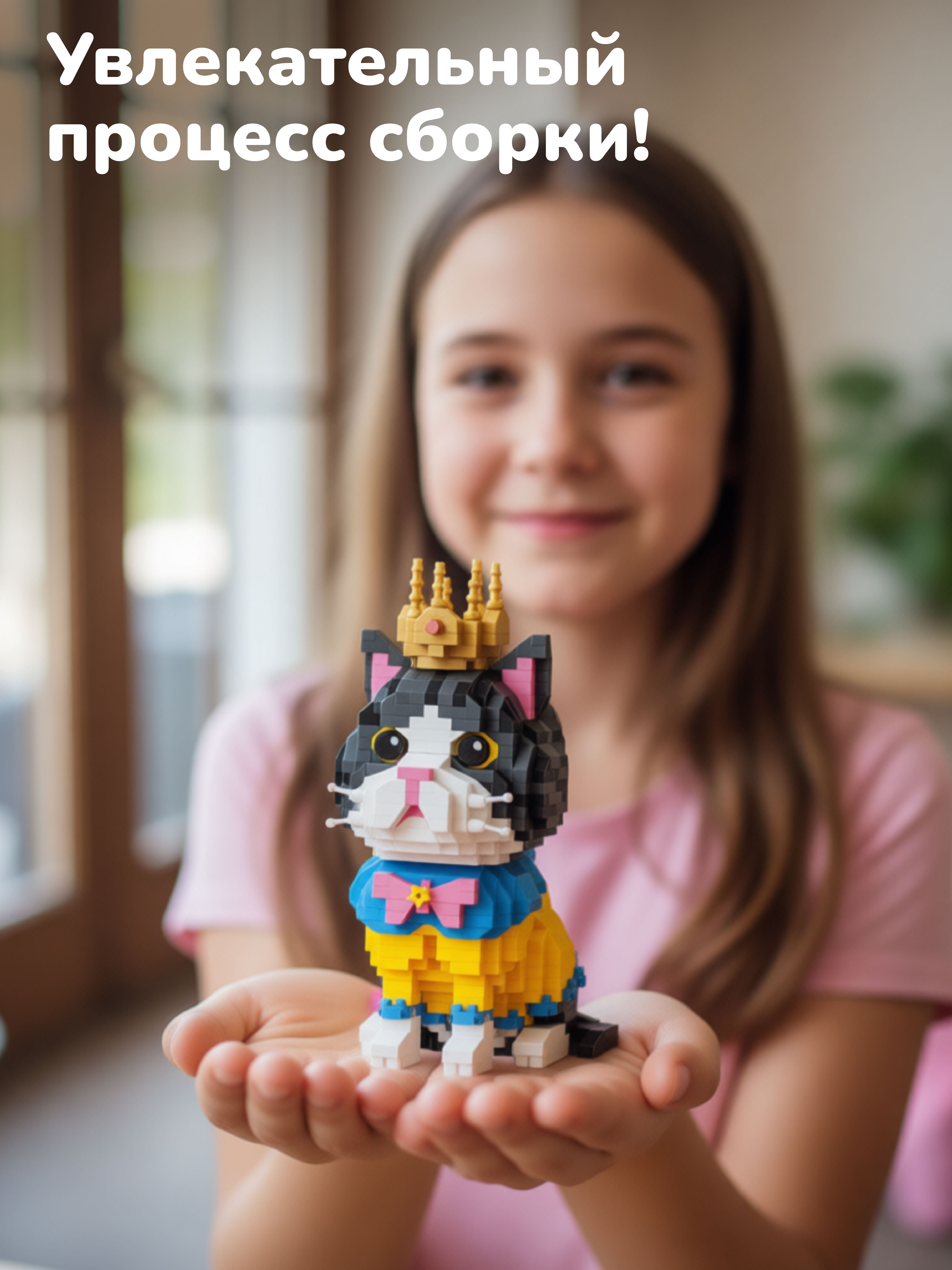 Конструктор Наша Игрушка Кошечка из мини-блоков 875 дет. - фото 3