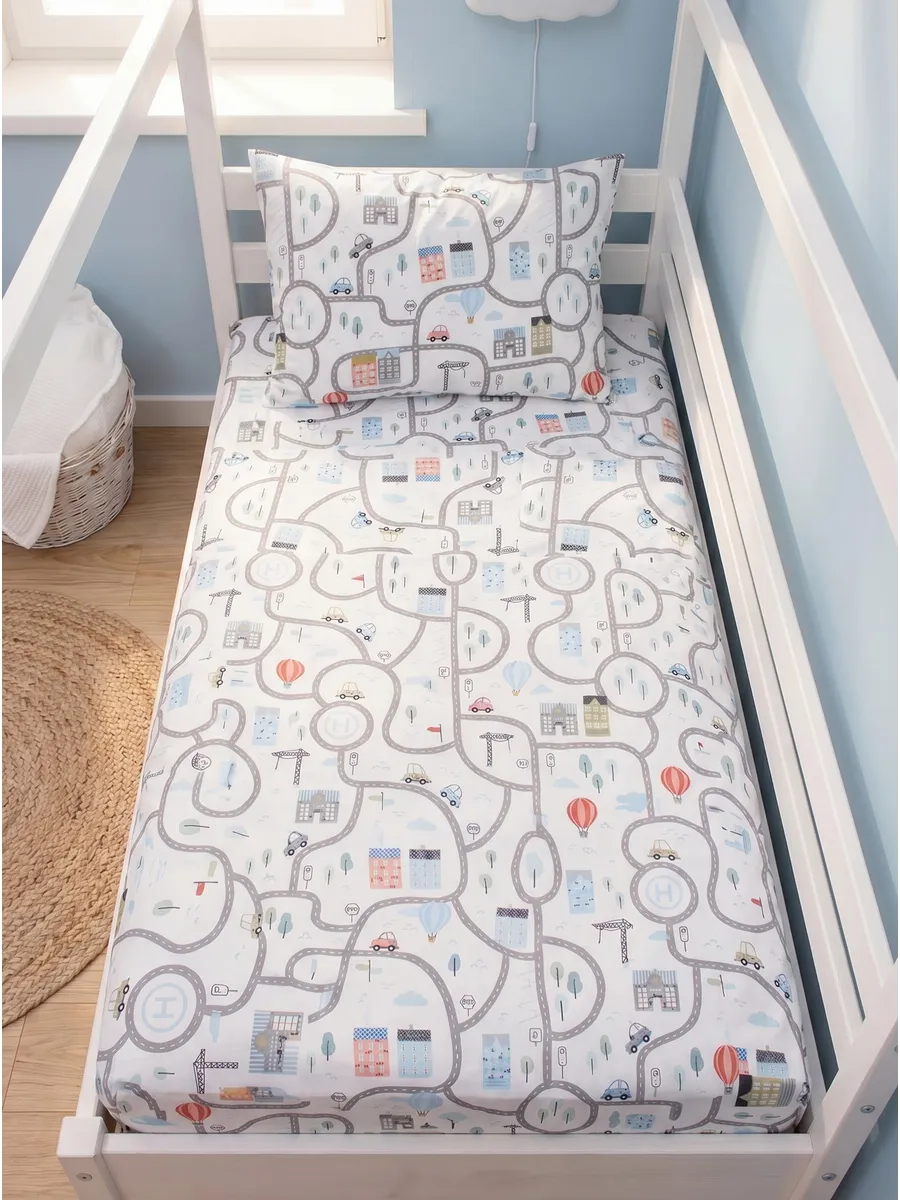 Простыня COROCOCO Магистраль 80 x 160 см на резинке - фото 2