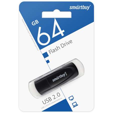 Флеш-накопитель Smartbuy USB 2.0 64GB Scout черный