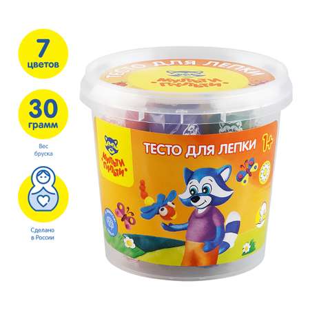 Тесто-пластилин Мульти Пульти 7 цв.