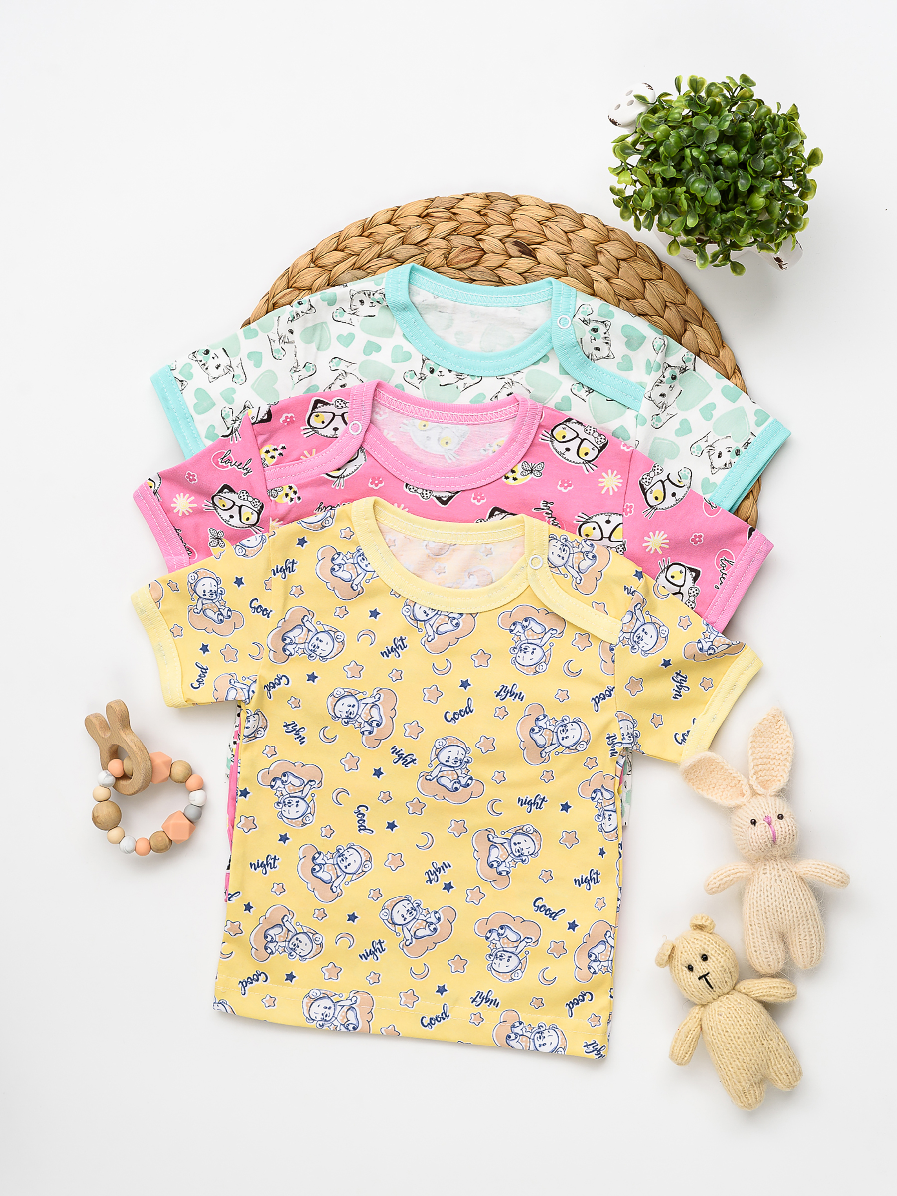 Футболка 3 шт IVANOVO KIDS Ф-001-1девочка - фото 1