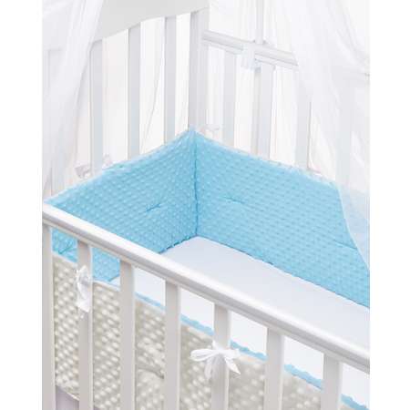 Бортики в кроватку Lemony kids Miracle 2 части по 180 см Голубой/молочный