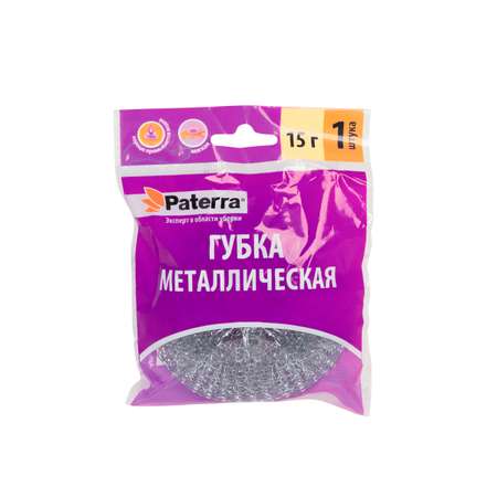 Губка металлическая для посуды Paterra 406-078