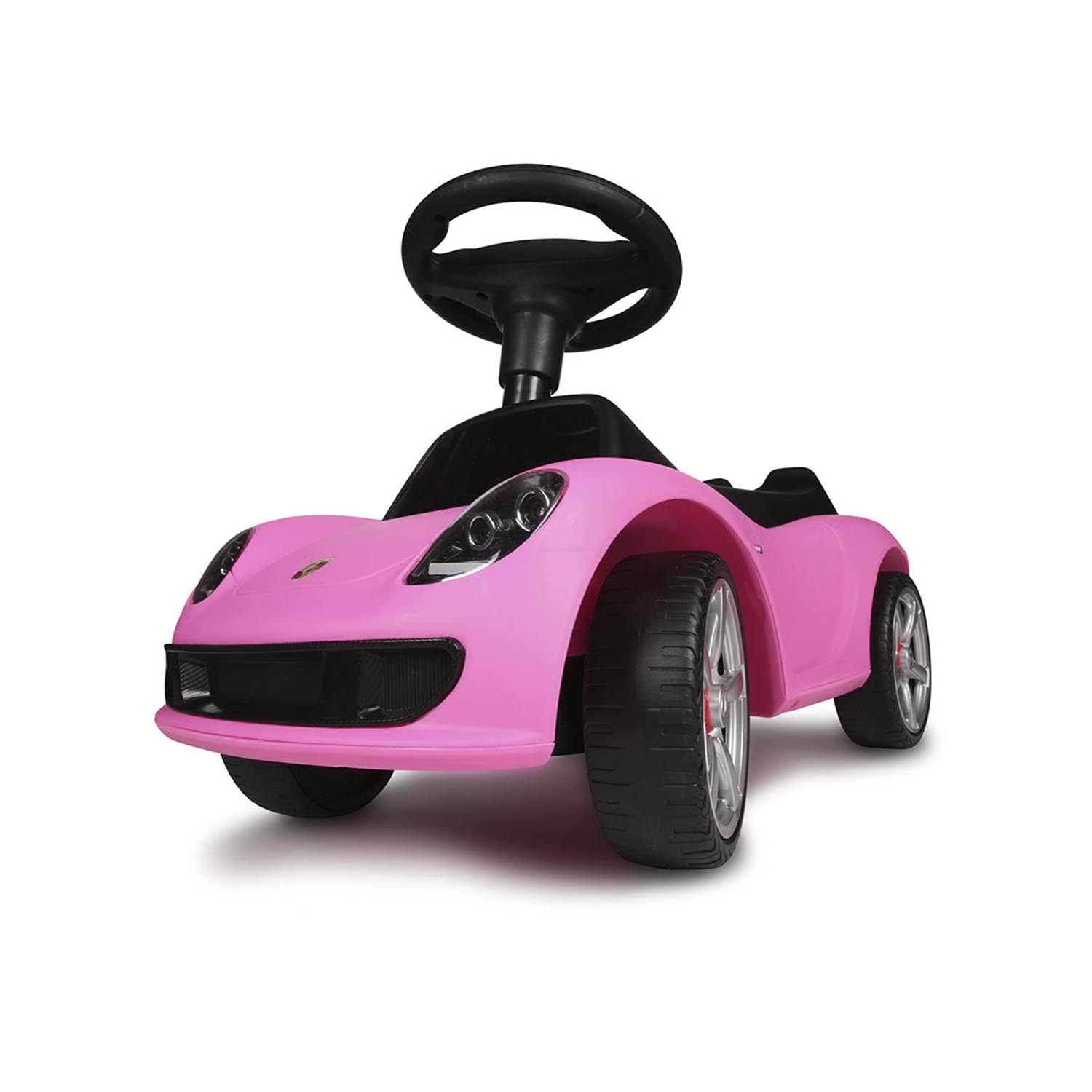 Каталка BabyCare Порш резиновые колеса розовый - фото 1