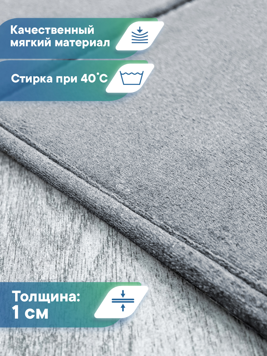 Набор ковриков для ванной и туалета VILINA 50х80 50х50 см Велюр - фото 4