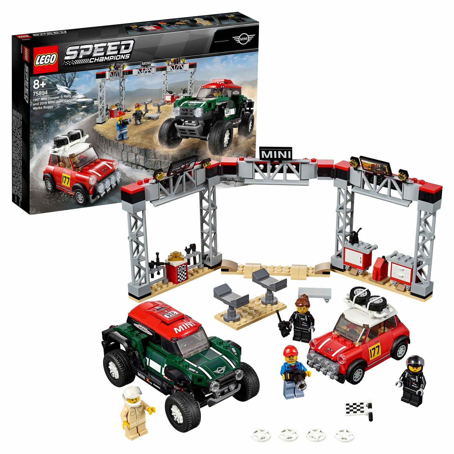Конструктор LEGO Speed Champions Mini Cooper 1967 и 2018 - фото 1