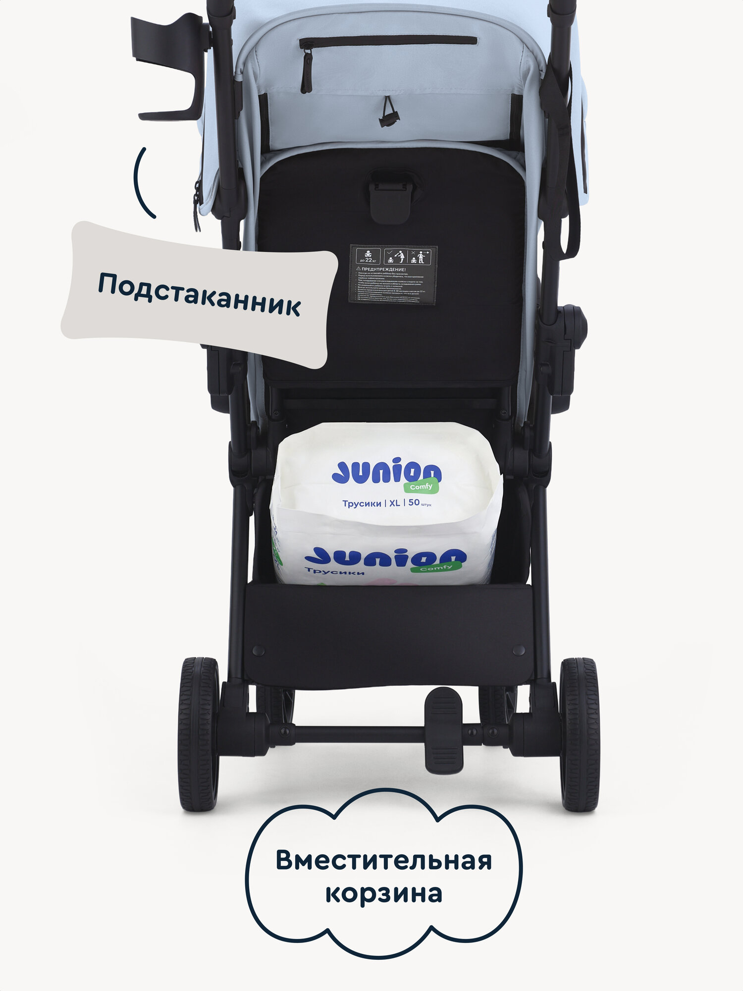 Коляска прогулочная Junion Flokky синий - фото 15