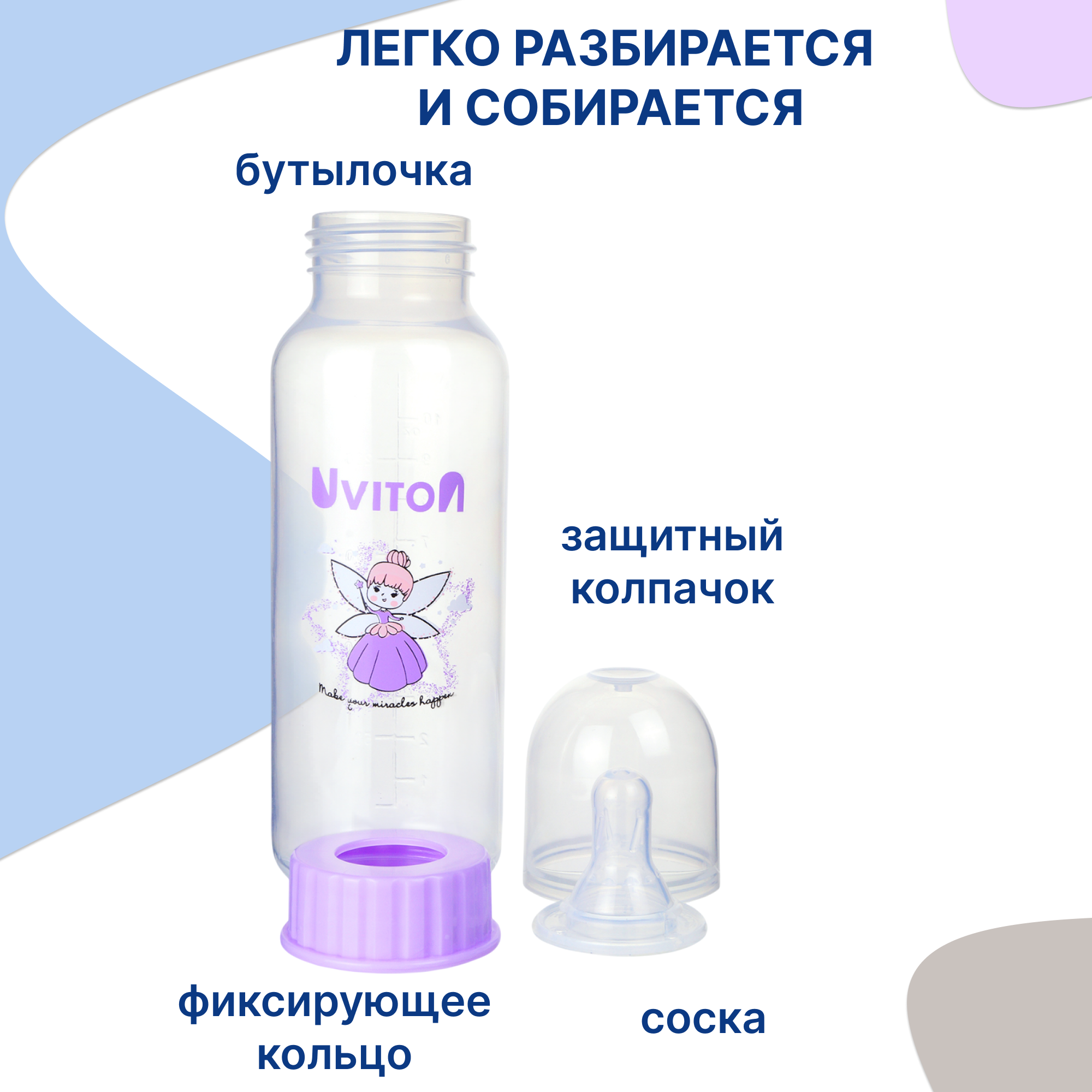 Бутылочка Uviton Anti-Colic 250 мл 1 шт. - фото 13