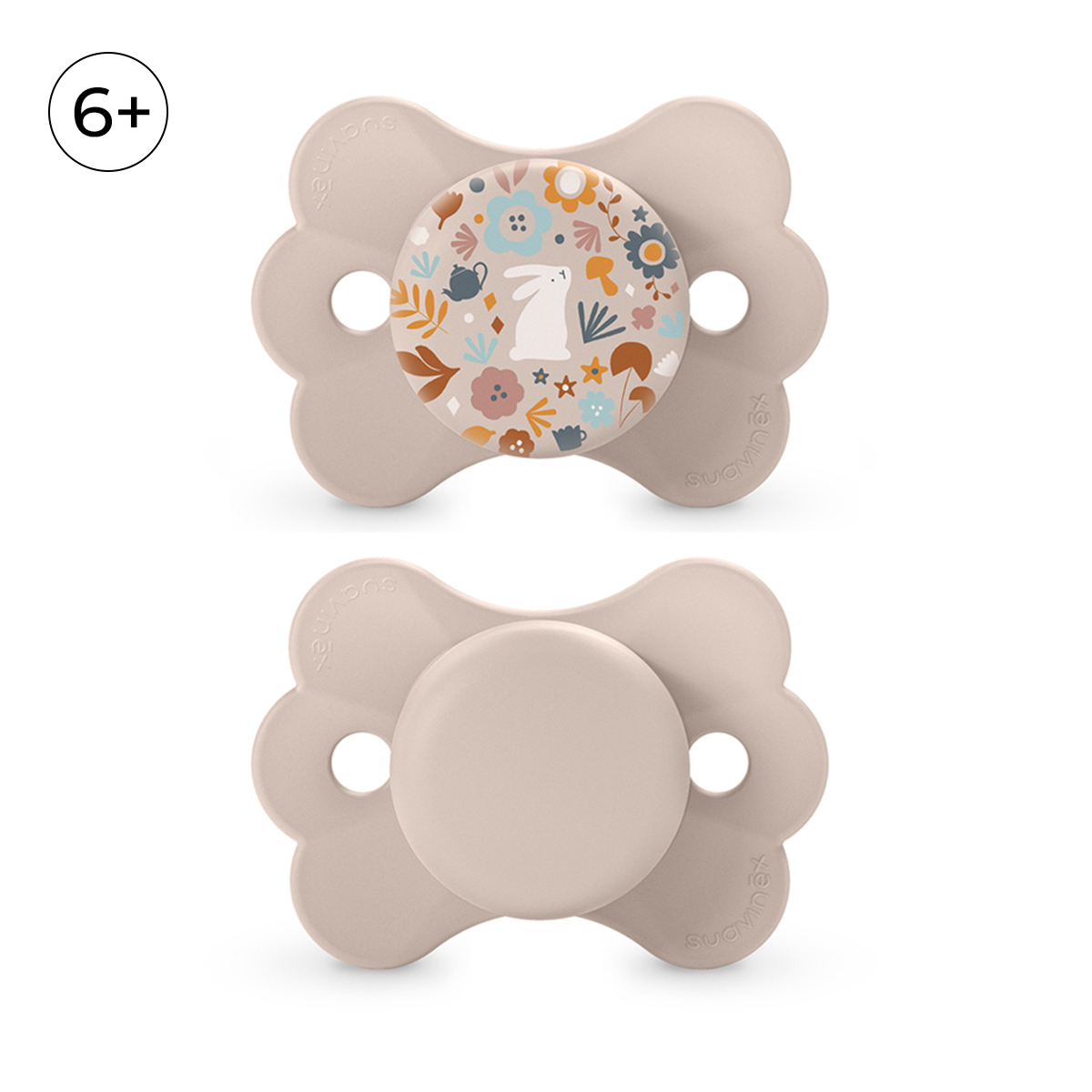 Изображение товара Набор ортодонтических силиконовых пустышек Suavinex 2 шт для детей 6-18 месяцев