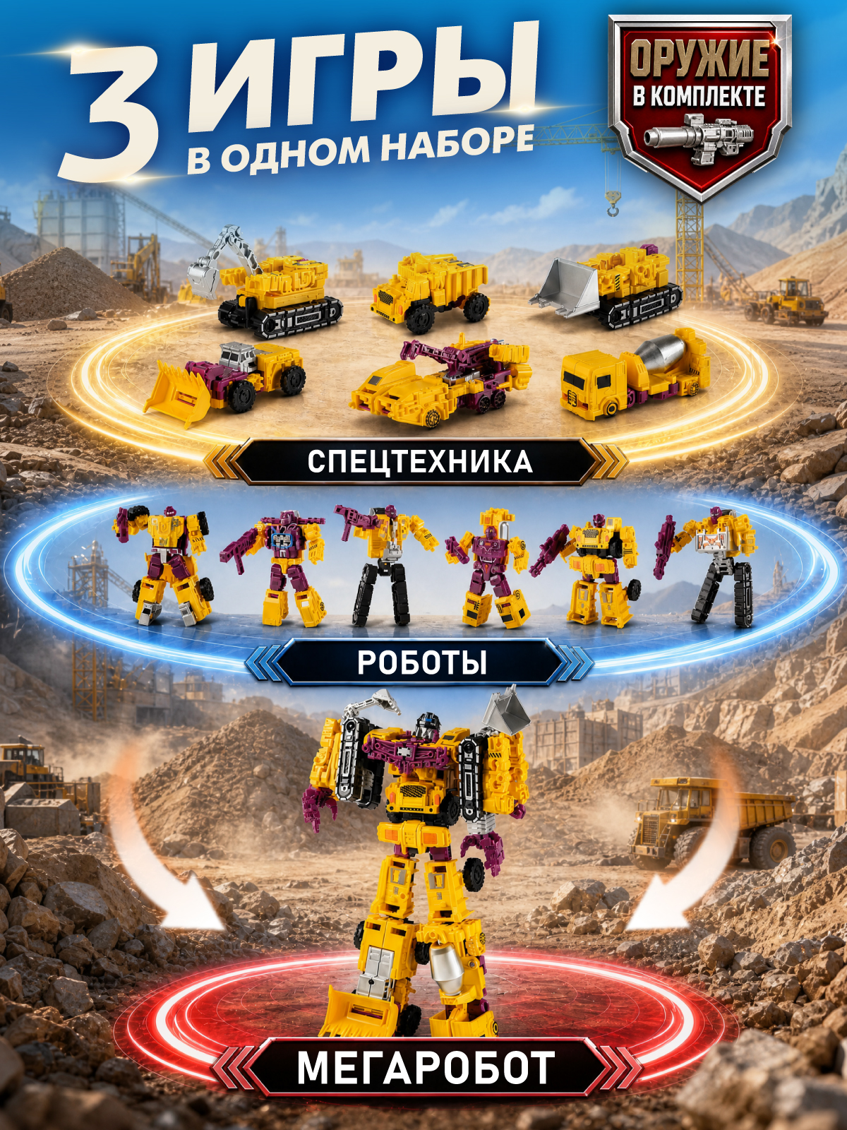Фигурка AUTODRIVE Робот трансформер Машинки - фото 2
